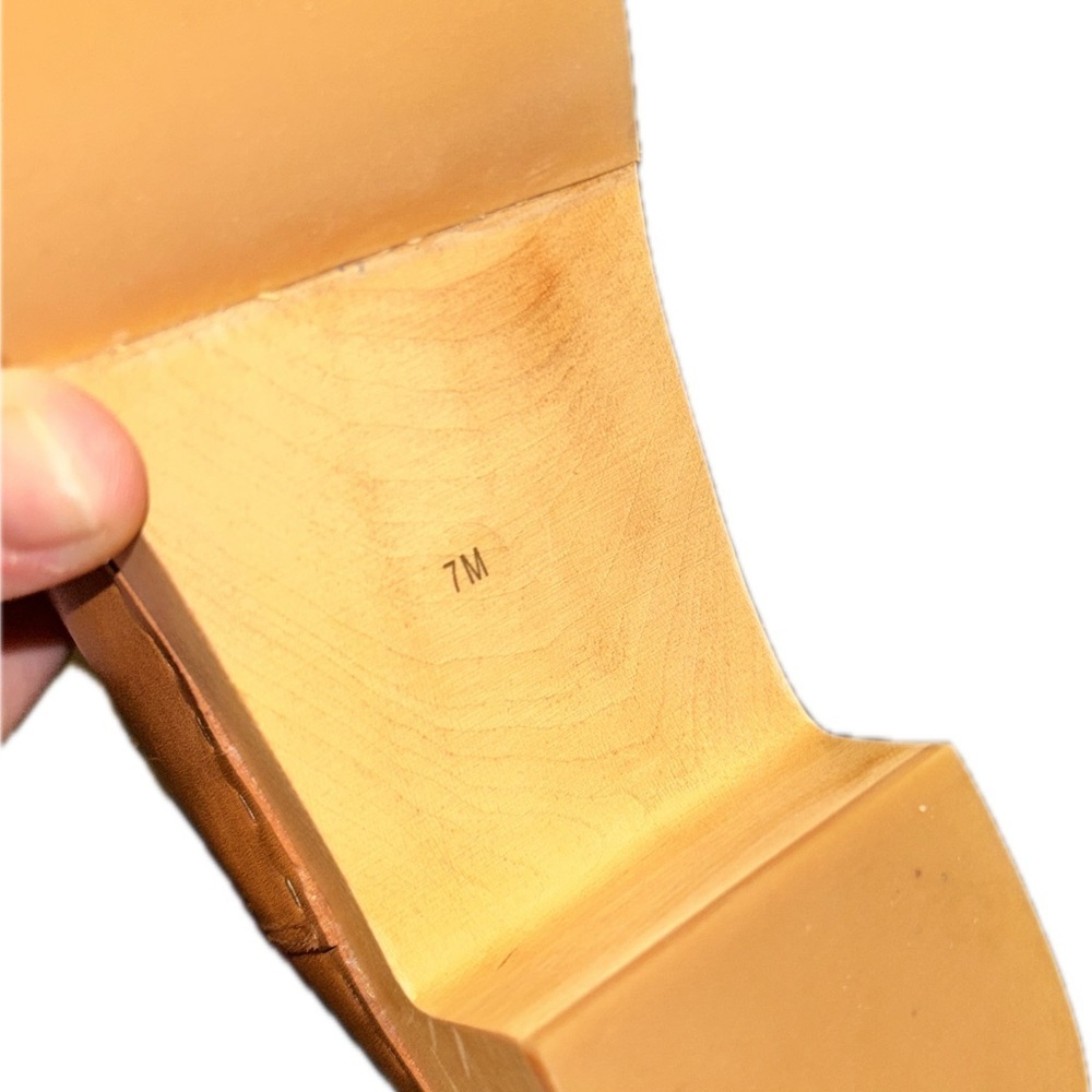 NWOB Loeffler Randall Annabelle Tan Leather Chelsea Boots Wood Clog Block Heel 7 - Picture 11 of 12